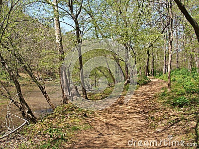 Buckquarter Creek Trail in Eno River State Park Stock Photo